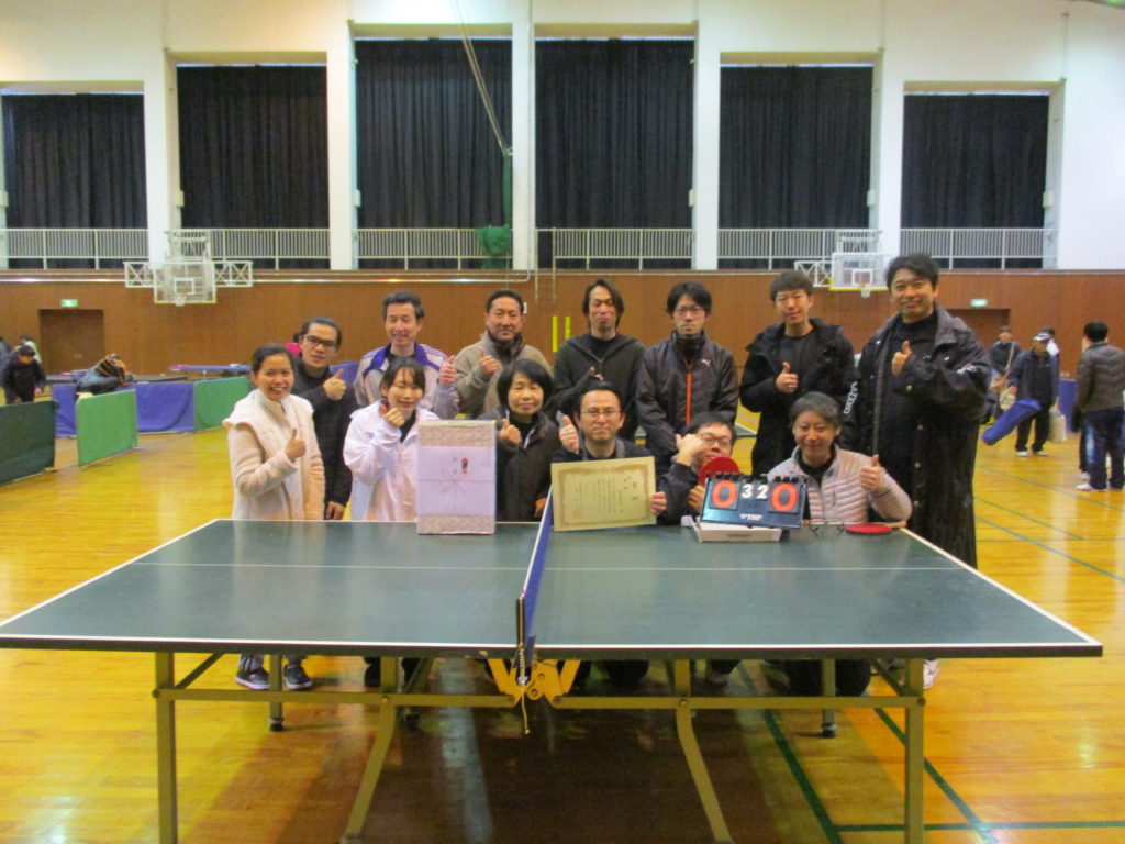 山彦会卓球クラブ京丹波町卓球大会の様子